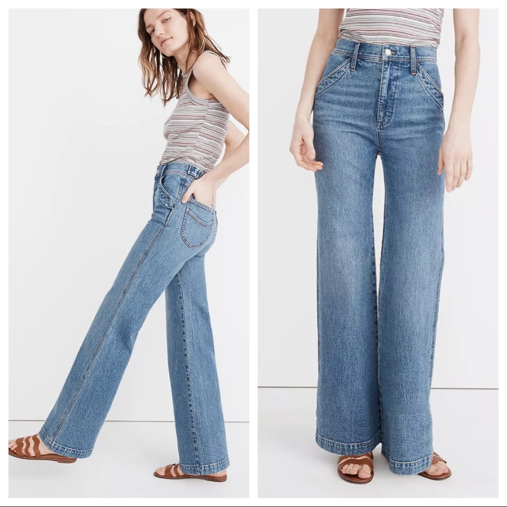 Madewell Jeans 11" High-Rise Flare Erickson Wash Stitched-Pocket Edition 31